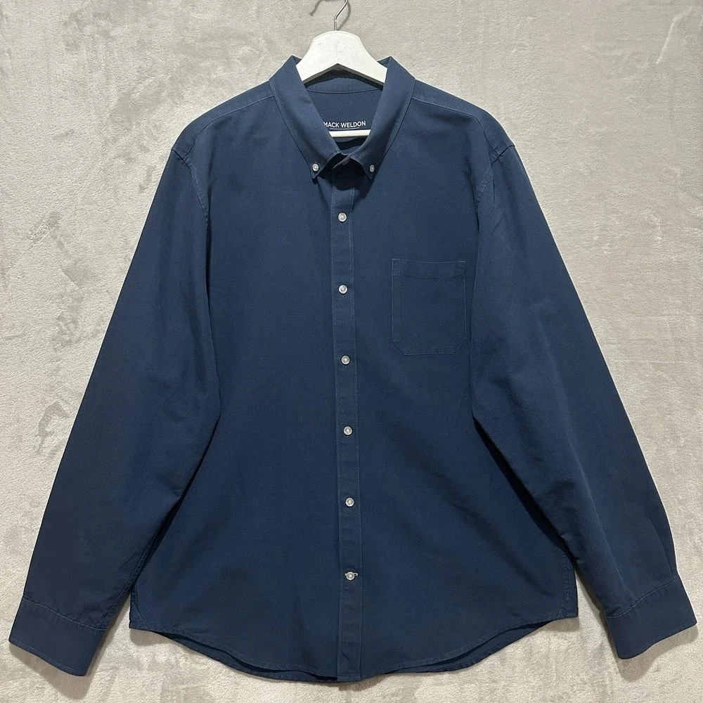 Mack Weldon For Daily Wear Men's Size XL Blue Button Up Long Sleeve Shirt